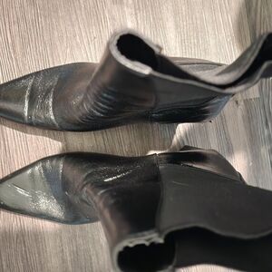 Zara Black Leather Boots Size 39 (8.5)